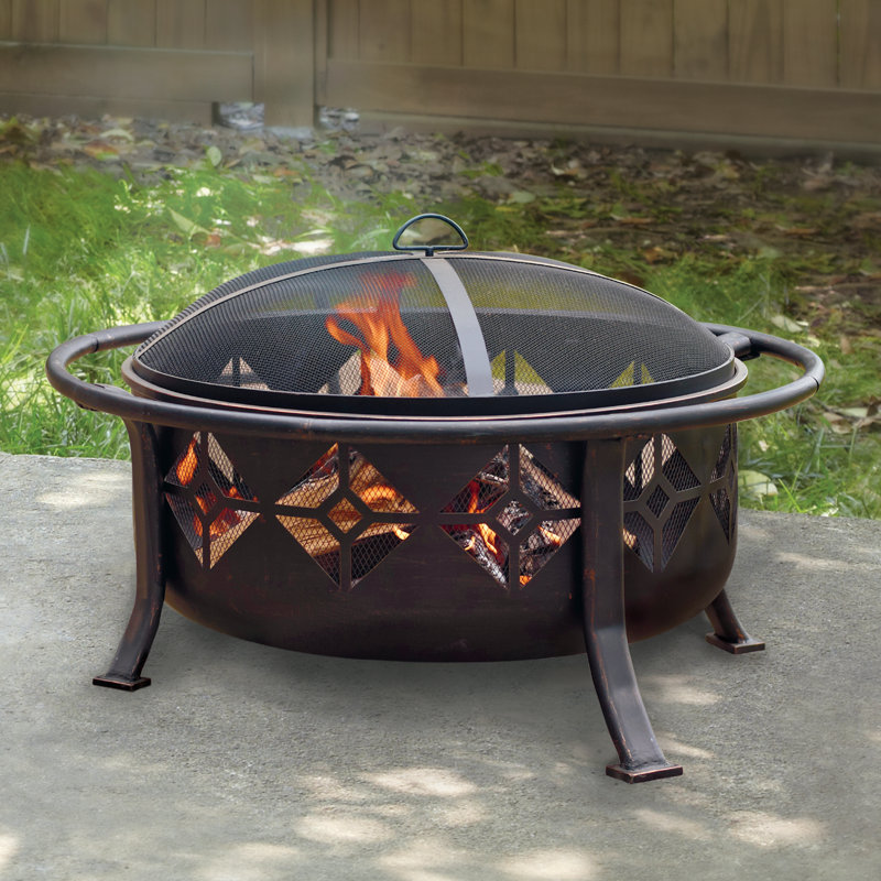 Pleasant Hearth Sunderland Deep Bowl Steel Wood Burning Fire pit & Reviews Wayfair
